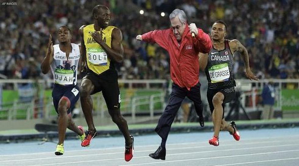 Chile: Presidente Sebastián Piñera compartió un cuadro con su propio meme a Usain Bolt. (Twitter)