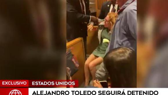 Eliane Karp también fue graficada por el incidente que protagonizó en la sala de audiencias por el caso Alejandro Toledo. (Fuente: América TV)