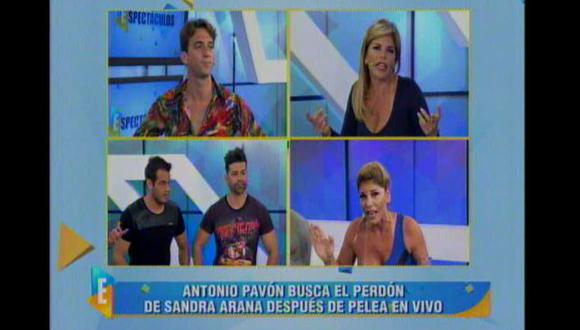 Sandra Arana no aceptó disculpas de Antonio Pavón por llamarla “vieja picona” y “menopaúsica”. (Captura de TV)