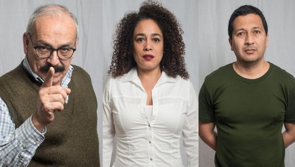 Carlos Victoria, Ebelin Ortiz, Brando Gallesi y Carlos Solano protagonizan la obra virtual “Bicentenario”. (Foto: Composicipon/ButacaCProd)