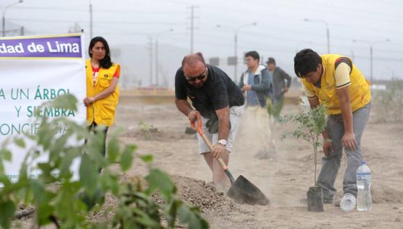 Los vecinos participaron en el sembrado con el apoyo de especialistas de Serpar. (Foto: El Comercio)