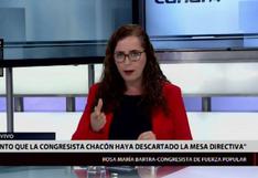 Rosa Bartra: "De ninguna manera yo sería presidenta del Congreso antes que Cecilia Chacón"