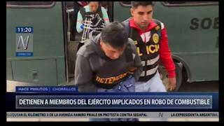 Chorrillos: detienen a miembros del Ejército implicados en robo de combustible | VIDEO
