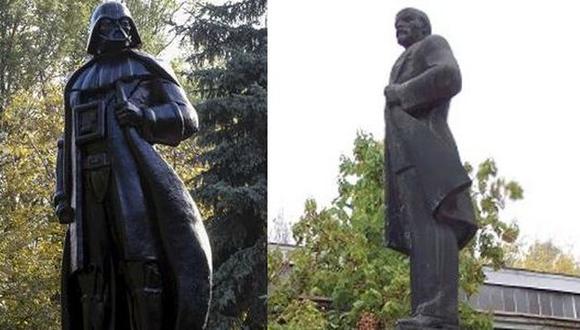 Ucrania: Artista convirtió una estatua de Lenin en una de Darth Vader. (Gettyimages)