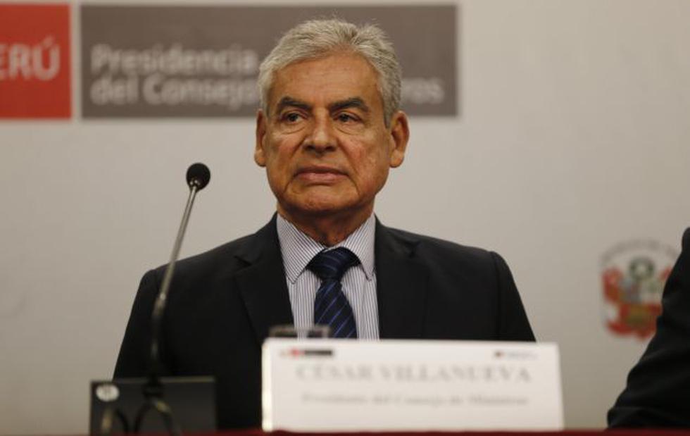 El premier César Villanueva encabezó la conferencia de prensa del Consejo de Ministros. (Perú21)