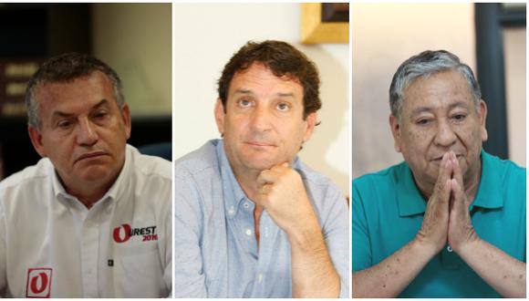 Los candidatos que se retiraron de la carrera a la presidencia: Urresti, Reggiardo y Castillo (USI)