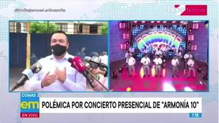 Alcalde de Comas aclaró que aún no autoriza concierto presencial de Armonía 10