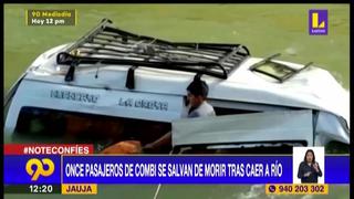 Junín: combi con once pasajeros cae al río Mantaro tras chocar con auto