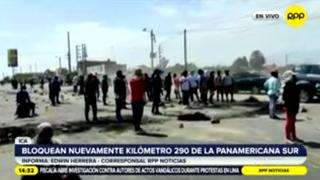 Ica: reportan que manifestantes vuelven a bloquear la Panamericana Sur en los kilómetros 272 y 290