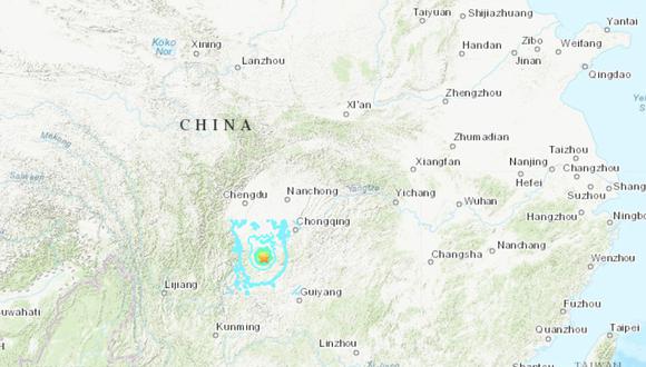 China: fuerte sismo de 5,9 grados sacude la provincia de Sichuan. (Foto: USGS)