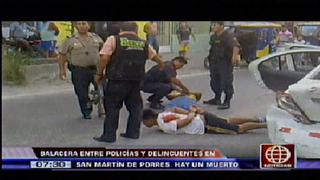 Balacera deja un delincuente muerto en San Martín de Porres