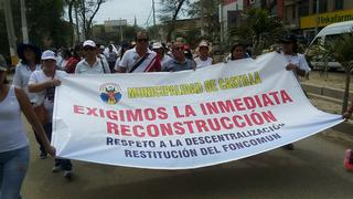 Marchan para exigir obras de reconstrucción en Piura