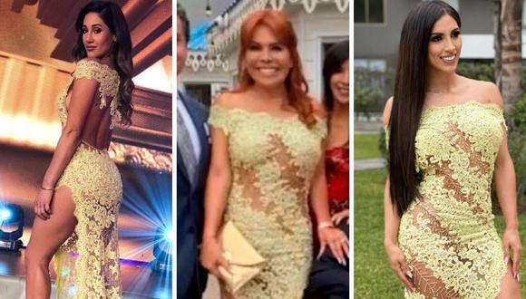 Magaly Medina desató comentarios tras lucir un vestido igual al de Allison Pastor y Tepha Loza. (Foto: Instagram)