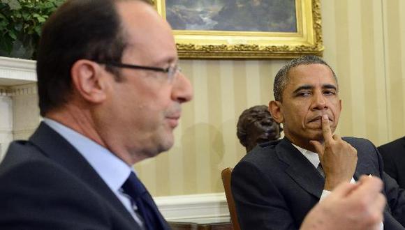 Hollande y Obama en el Salón Oval de la Casa Blanca. (Reuters)