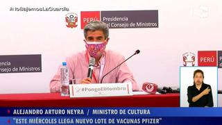 Ministro Alejandro Neyra: “A partir de la próxima semana van a llegar, semanalmente, 200 mil 70 dosis de vacunas de Pfizer”