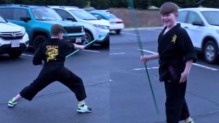 Gavin Dollarhite, el niño cinturón negro en karate que causa furor en redes sociales