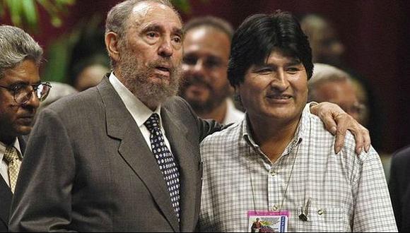 Evo Morales y Fidel Castro juntos por cumpleaños. (Correo)
