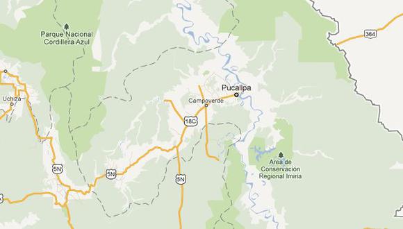 El epicentro se localizó a 77 kilómetros al norte de Pucallpa. (Google Maps)
