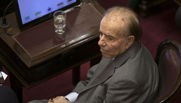 El senador Carlos Menem de 89 años fue presidente de Argentina entre 1989 y 1999. (AFP).