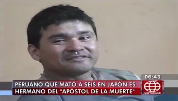 Vayron Jonathan Nakada Ludeña, el peruano que asesinó a 6 personas en Japón, es hermano del asesino en serie conocido como el ‘Apóstol de la Muerte’. (Captura de TV)
