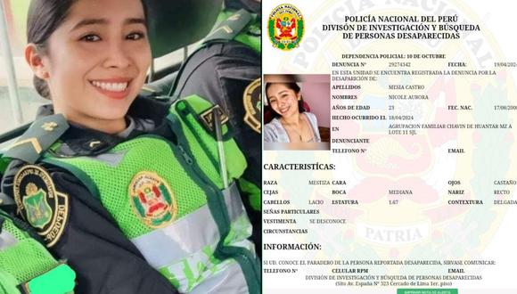 Mujer policía desaparecida en San Juan de Lurigancho. (Foto: PNP)