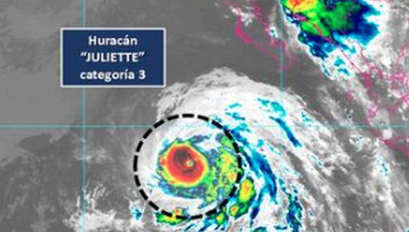Juliette se formó el domingo y es el décimo ciclón tropical que se genera en aguas del Pacífico mexicano. (Foto: Twitter - Conagua Clima)