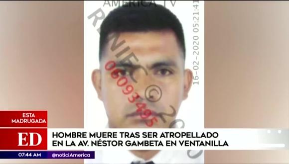 Christian Benigno Malpaso León, de 33 años, perdió la vida esta madrugada luego de intentar cruzar la vía. (Foto captura: América Noticias)