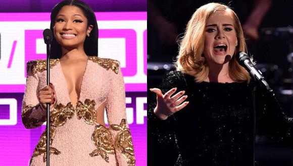 Nicki Minaj calificó de &quot;reina&quot; a Adele tras verla rapeando su tema 'Monster'. (Getty Images)