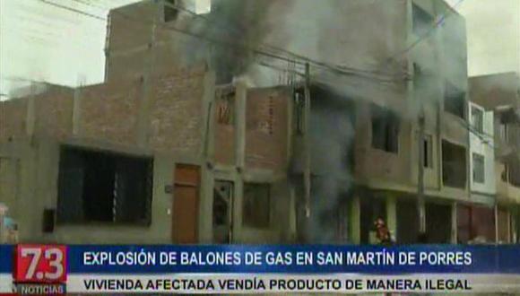 Explosión de balones de gas causó pánico en vecinos de San Martín de Porres. (TV Perú)