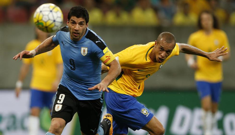 Brasil empató 2-2 con Uruguay en el regreso de Luis Suárez en las Eliminatorias Rusia 2018. (AFP)