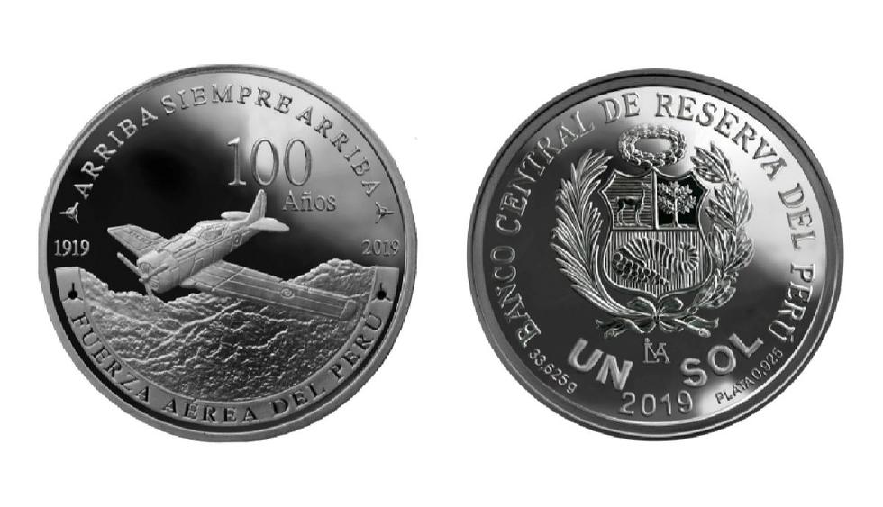 Solo se han emitido 5,000 unidades de esta moneda alusiva que tiene el texto 'Arriba siempre arriba' en el reverso, frase pronunciada por Jorge Chávez. (BCRP)