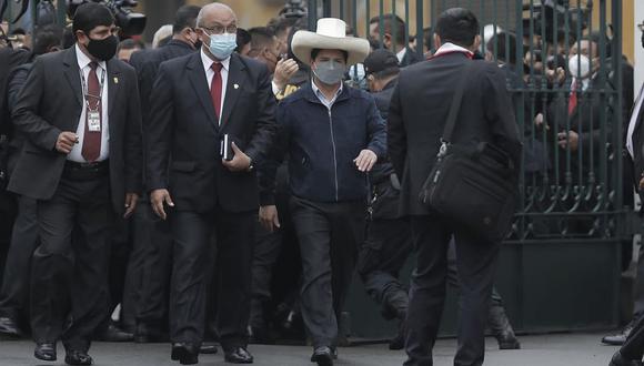 Pedro Castillo acudió al Congreso a las 9 a.m. y se retiró cerca de las 9:45 a.m. (Foto: GEC)