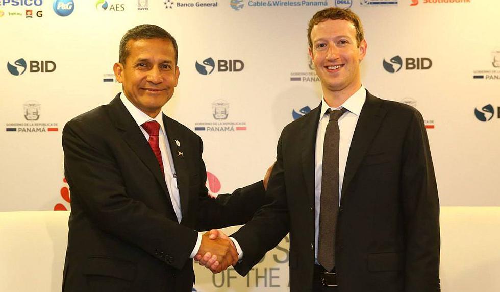 Mark Zuckerberg y Ollanta Humala se reunieron en Panamá. (Facebook Presidencia del Perú)