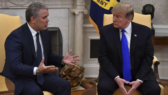 Donald Trump se reunió con Iván Duque en el Despacho Oval. (Foto: AFP)