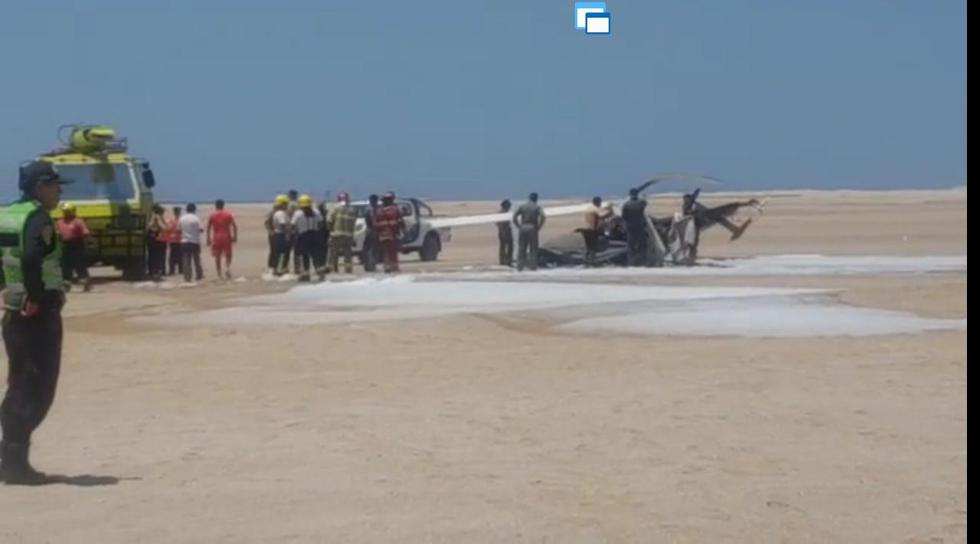 El helicóptero cayó cerca a una playa y al cuartel de Pisagua. (El Puerto Noticias)
