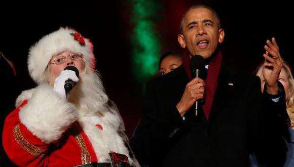 Barack Obama ‘cantó’ el clásico villancico ‘All I Want For Christmas Is You’. (Reuters)