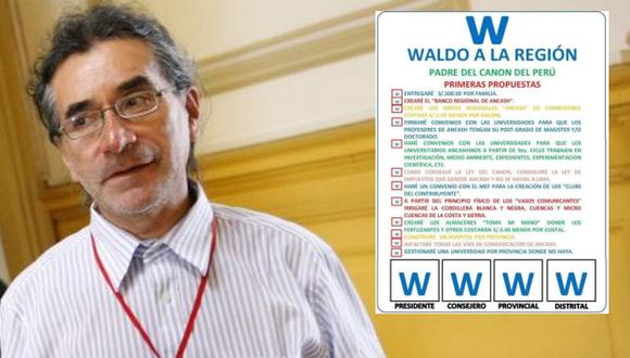 Waldo Ríos, candidato a la presidencia regional de Áncash ofreció regalar S/.500 a cada poblador si gana las elecciones. (USI)