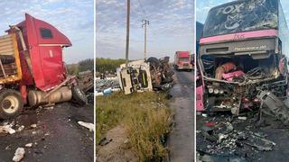 La Libertad: Al menos 13 heridos deja el triple choque entre un bus, un tráiler y un camión