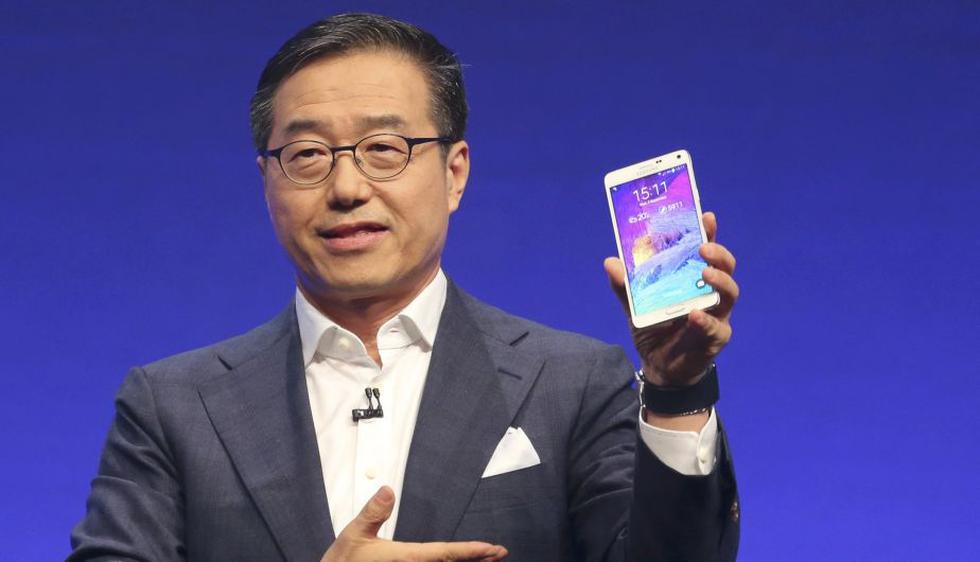 Vicepresidente ejecutivo de Samsung, DJ Lee presentó el Galaxy Note 4. (Reuters)