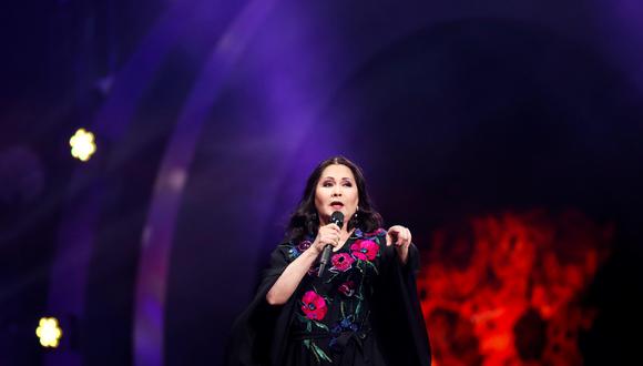 La cantante mexicana Ana Gabriel se presenta este martes en el Festival Internacional de la Canción de Viña del Mar. (EFE/Alberto Valdés)