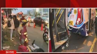 Choque entre bus del Corredor Rojo y ómnibus dejó al menos cuatro heridos en Surco