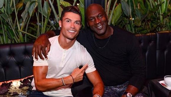 Cristiano Ronaldo y Michael Jordan: el encuentro de dos leyendas del deporte mundial. (Foto: Instagram @cristiano)