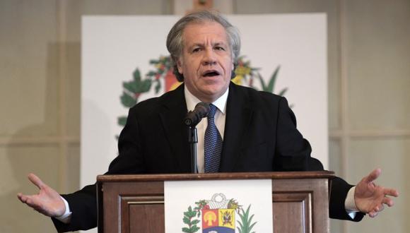 El secretario general de la Organización de Estados Americanos (OEA), Luis Almagro, habla durante la Conferencia Mundial de la Crisis Humanitaria en Venezuela este jueves. (Foto: EFE)