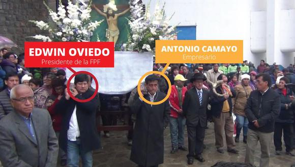 Cargando la cruz. Oviedo y Camayo viajaron juntos a Tarma para participar de festividad religiosa.
