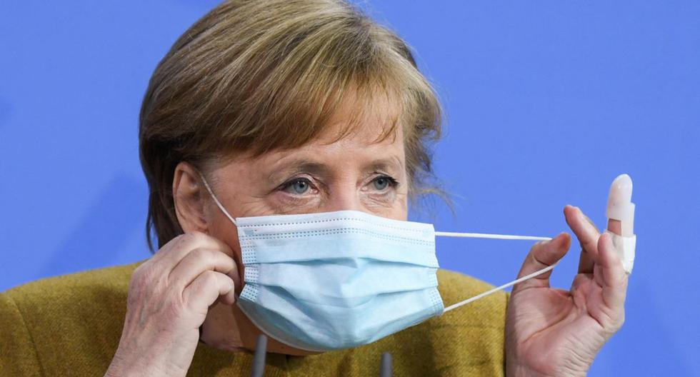 La canciller de Alemania, Angela Merkel, recibió el viernes su primera dosis de la vacuna AstraZeneca contra el coronavirus. (ANNEGRET HILSE / POOL / AFP).