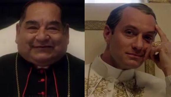 Jude Law y Ramón García conversan es español en la teleserie 'The Young Pope'. (FoxPremium)