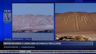 Ica: reportan daños en la figura El Candelabro de Paracas tras intensas lluvias | VIDEO