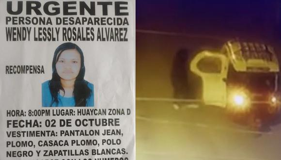 Wendy Rosales desapareció en la zona D de Huaycán, en Ate. (Foto: Difusión)
