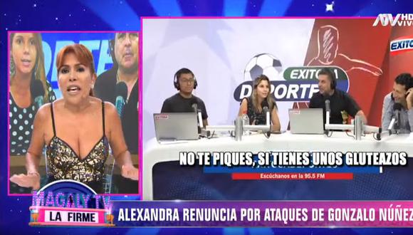 Magaly critica a Gonzalo Nuñez por faltarle el respeto a Alexandra Horler. (Imagen: Captura ATV)