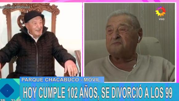 Mauricio, el hombre de 102 años que se divorció a los 99. Foto: Captura|@NosotrosElTrece